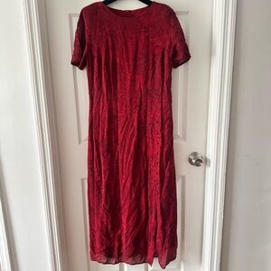 VINTAGE (90s style) Burgundy Floral Dress 🥀